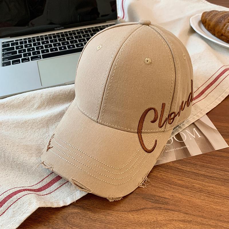Big head circumference hat women's versatile letter shade wide brim hard top cap men's enlarged deepening baseball cap