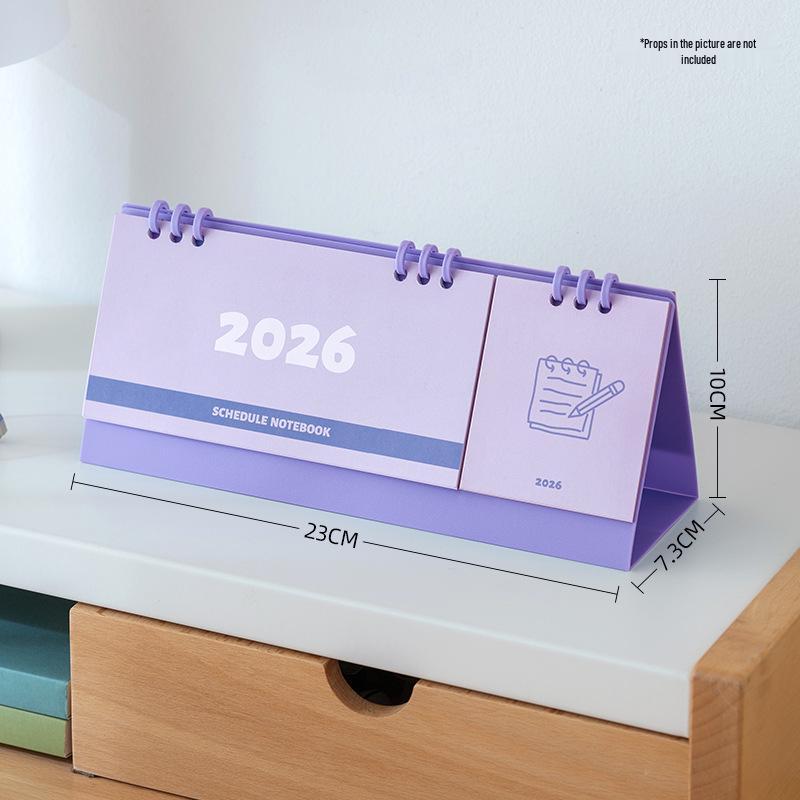2026 Year of the Horse Creative Mini Triangle Desk Calendar with Memo - English Version фиолетовый