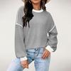 Women's Solid Color And Winter Sportswear Pullover Top Loose Sweatshirt Long Sleeved Casual
