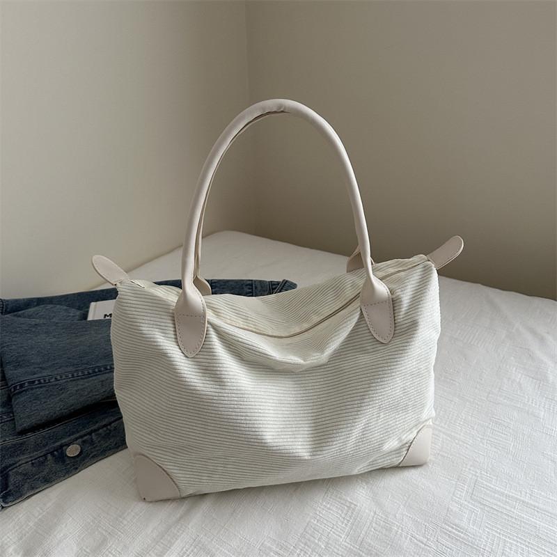 Elegant Multi-functional Corduroy Tote Bag For Women Perfect For Everyday Outfits белый