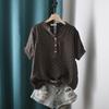 Spring Double-layer Cotton Yarn Shirt Floral Stand-up Collar Baby Cotton Yarn Loose Large Size Japanese and Korean Shirt