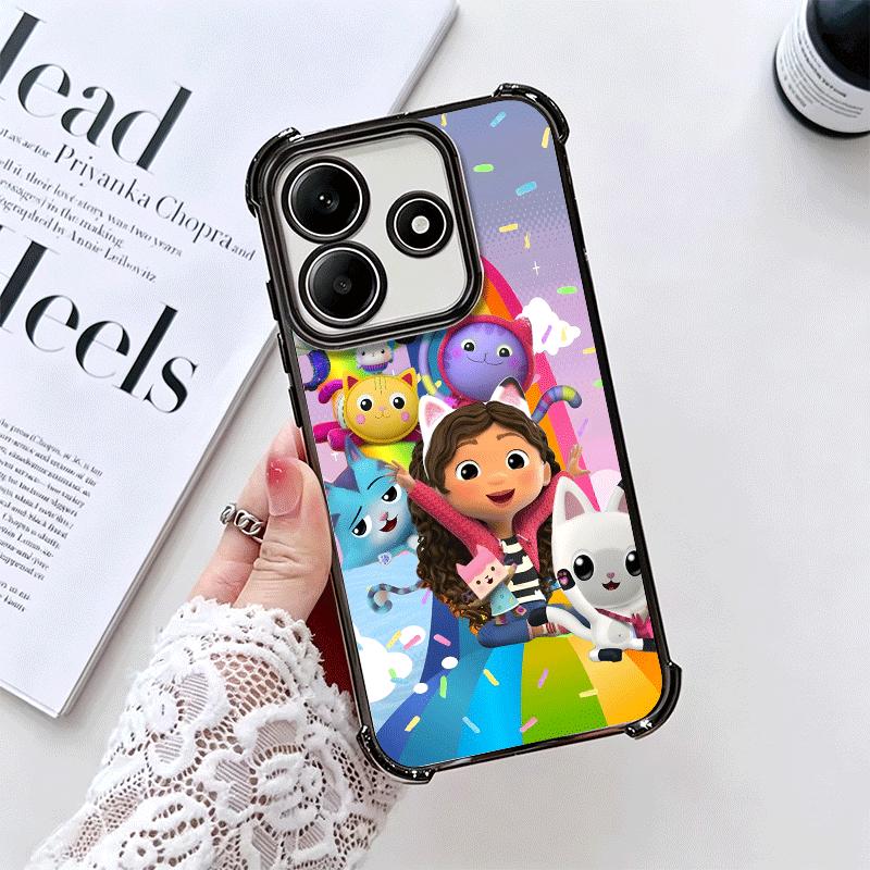 G-Gabbys Dollhouse Cartoon Plating Phone Case For Xiaomi Redmi Note 14 15 Pro Plus 13 12 11 11S 11T 10 9S 9 5G Anti-Fall Airabag