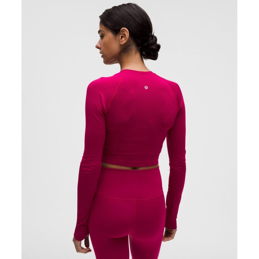 Lululemon Swiftly Tech Cropped Long Sleeve Shirt 2.0 Berry Rumble Berry Rumble
