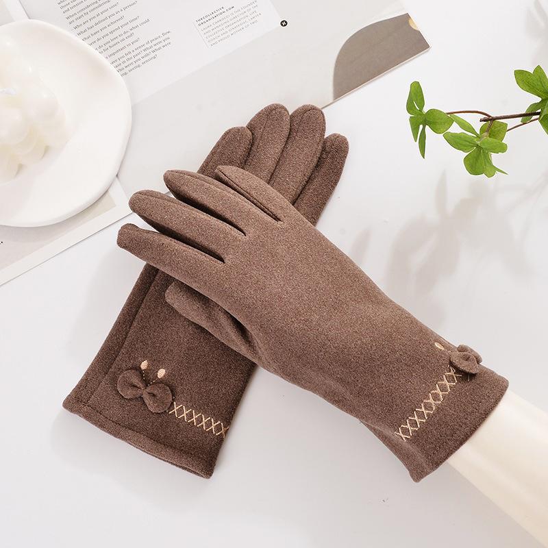 New Rabbit Fleece Warm Gloves Women'S Fall And Winter Outdoor Riding Windproof Padded Winter Cold Thickening Sports
