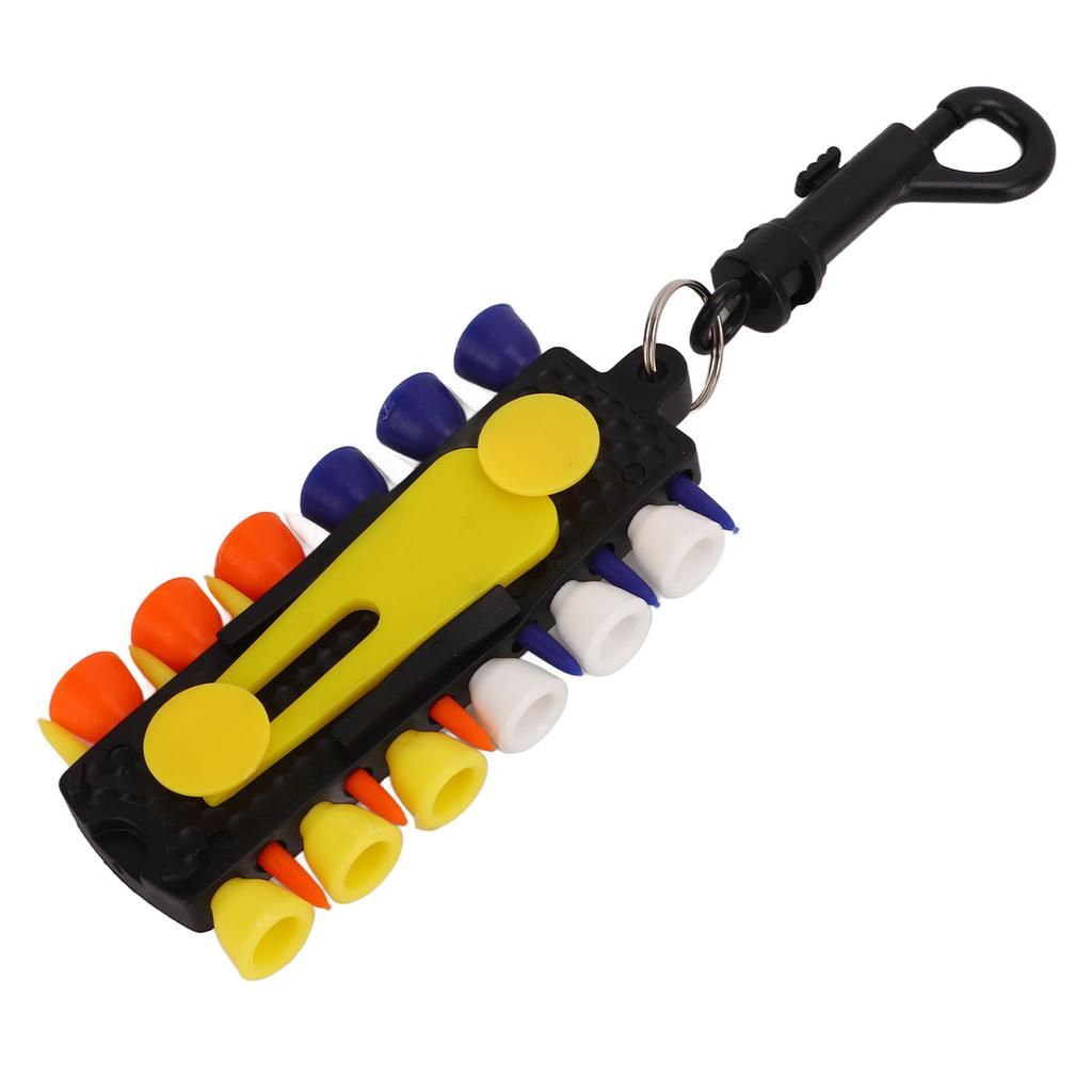 Golf Tees Holder Plastic Basswood Pencil Golf Accessories with 12 Tees 1 Putting Green Divot Tool