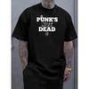 European Sizes Font Style Printed Men's T-Shirt, Summer Breathable Short-Sleeve, Regular-Fit Daily Casual Machine-Washable