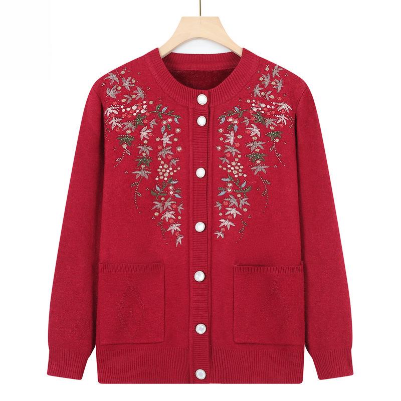 Damen-Winterpullover mit Samtfutter für mittlere und ältere Menschen - Kollektion 2025