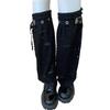 Women's Leg Warmers Punk Summer Hollow Out Calf Tube Sleeve Sling Leg Cover Slouch Socks Knee High Calf Socks Gothic