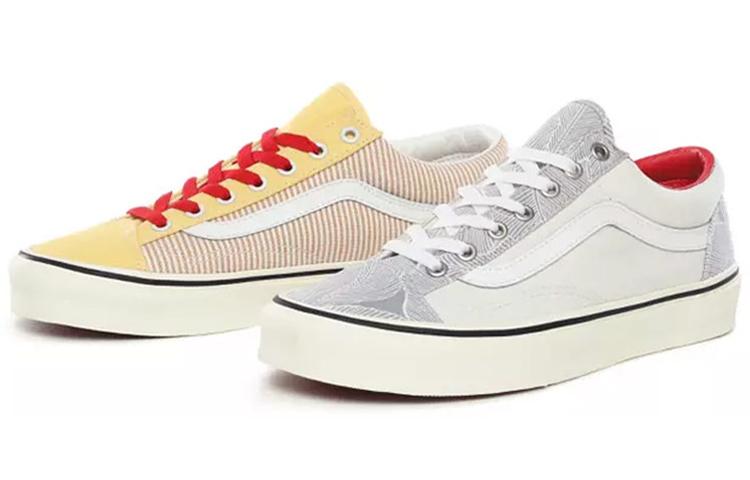 Vans Mismatch Style 36 Mix And Match Stripes Floral  White Yellow  VN0A3DZ3WS7 36.5