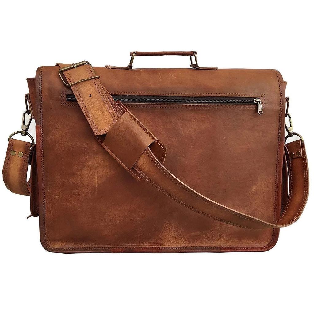 Leather Brown Messenger Vintage Laptop Shoulder Briefcase Men's