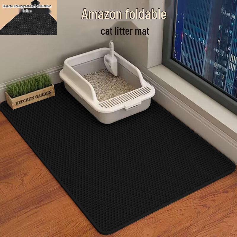Extra Large Washable Cat Litter Box Mat - Anti-Splash, Anti-Tracking, Double Layer EVA Filter