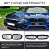 Car Gloss Black Kidney Grill Dual Slats Racing Grill For BMW 5 Series F10 F11 F18 520d 530d 540i 2010-2017 Replacement