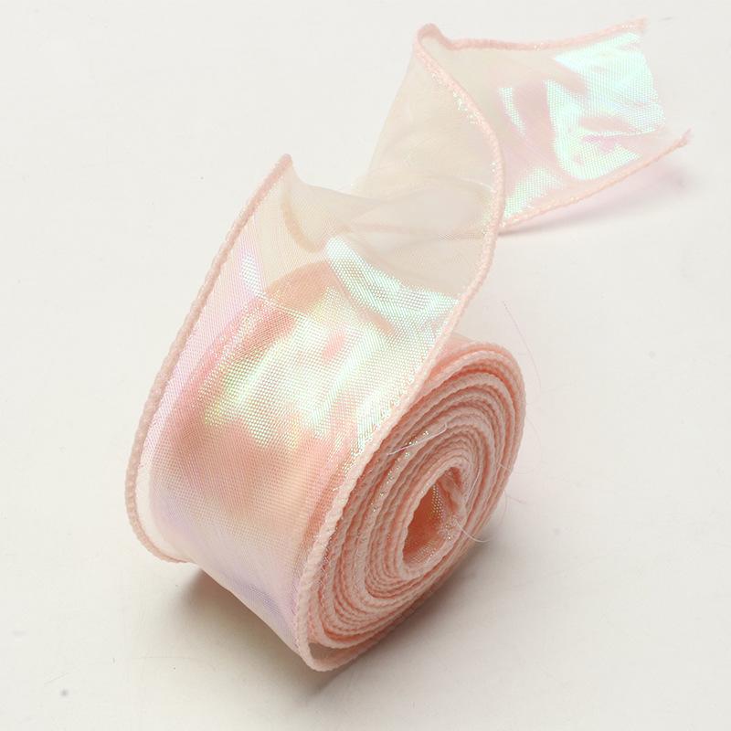Coreless Iridescent Fishtail Satin Ribbon for Bouquet Packaging