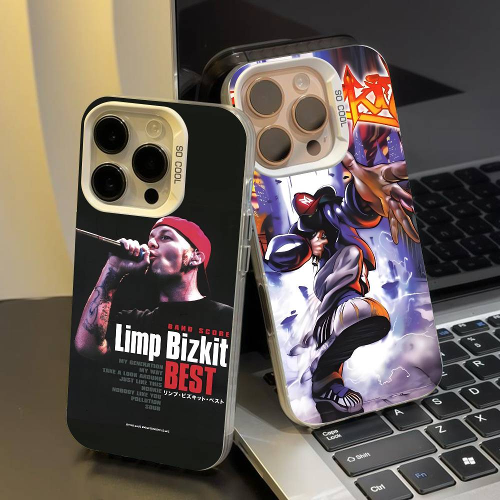 L-Limp Bizkit Hold On Band Phone Case for iPhone 17 17Air 16 15 14 13 12 11 Pro Max Plus Colorful Silver