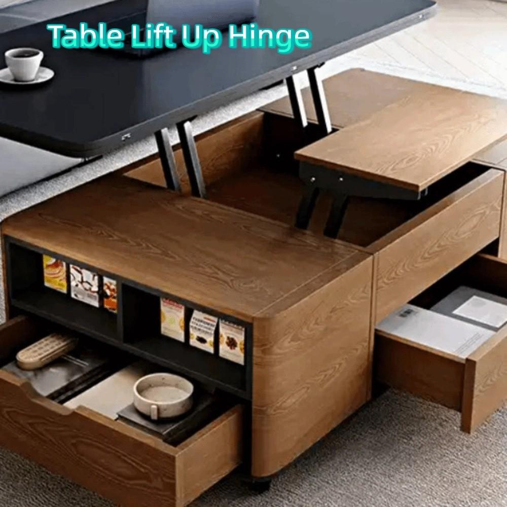 Multifunctional Lift Up Coffee Table Mechanism Heavy Duty Steel Table Lift Up Hinge  Dining Table