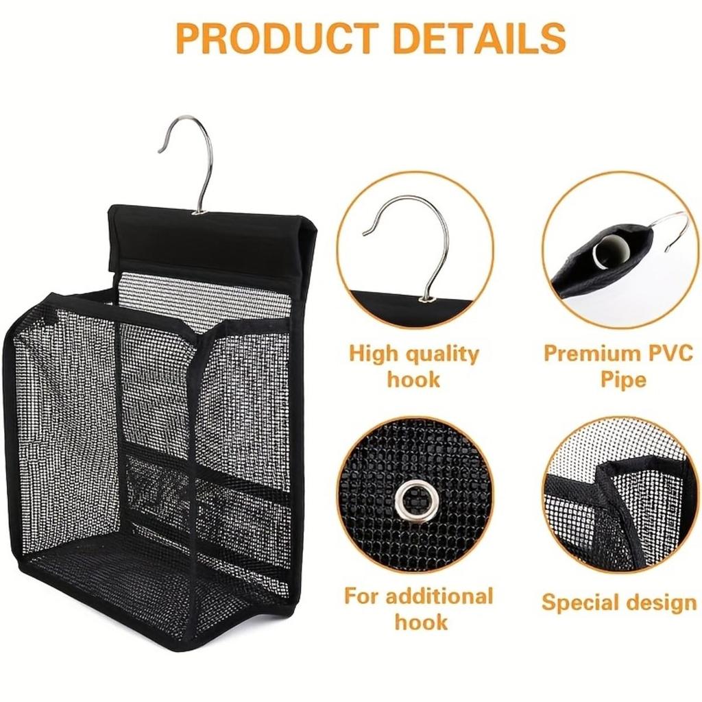 Hanging Toiletry Kits PVC Mesh Hanging Bag Portable Quick Drying Shower Storage Bag Wall Mounted Cosmetics Toiletries Organizer