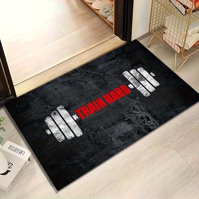 

Dumbbell Fitness Equipment Door Mat Gym Enthusiasts Welcome Front Door Mat Anti-Slip Indoor Doormat Living Room Entrance Rug 40x60CM