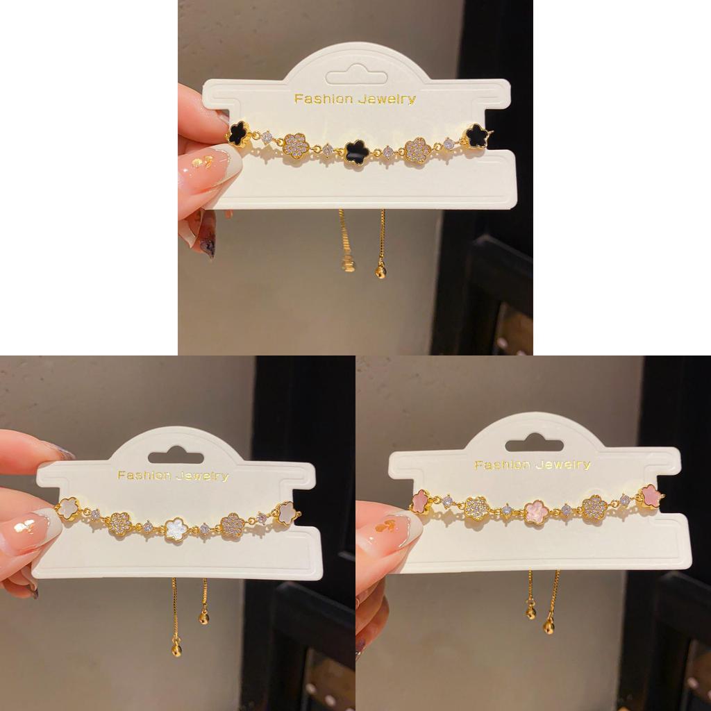 Corrente Elegante com Pingente de Flor de Acetato e Zircônia Para Presente de Mulher