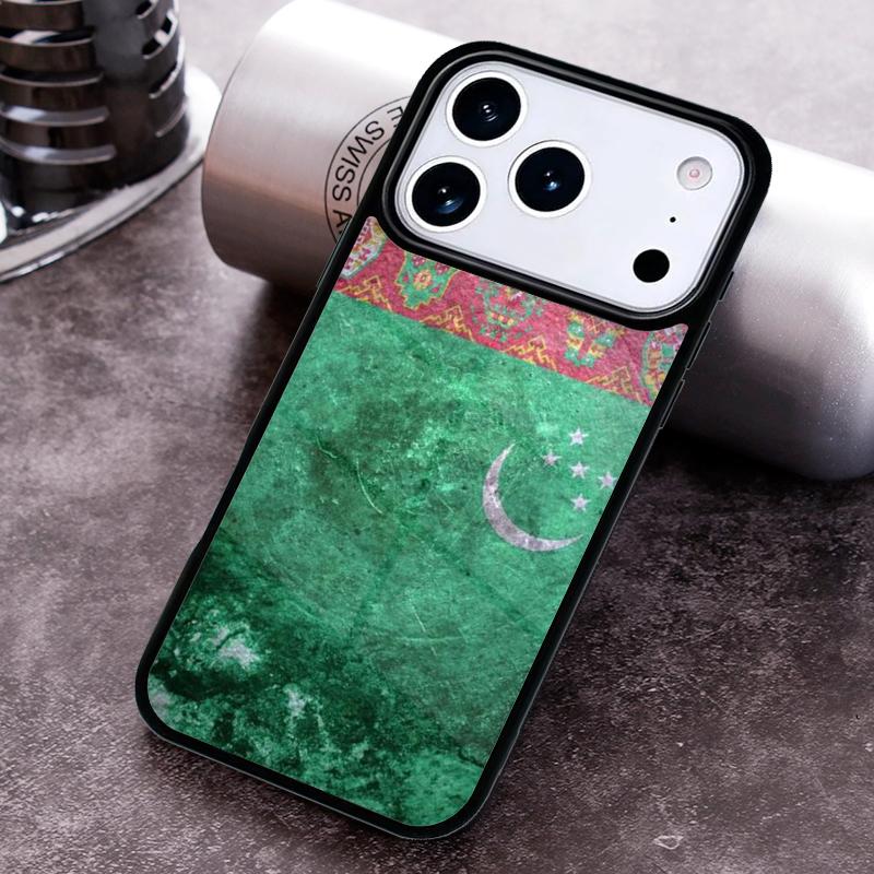 Turkmenistan Flag Soft Phone Case For iPhone 17,16e,15,14,13,12,11,Mini,Pro,MAX Soft Silicone Cover