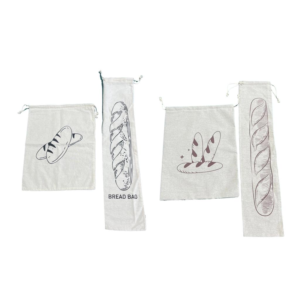 Practical Drawstring Linen Bread Bags Sustainable and Breathable Packaging Pouch Perfect for Bread Fruits and Snacks