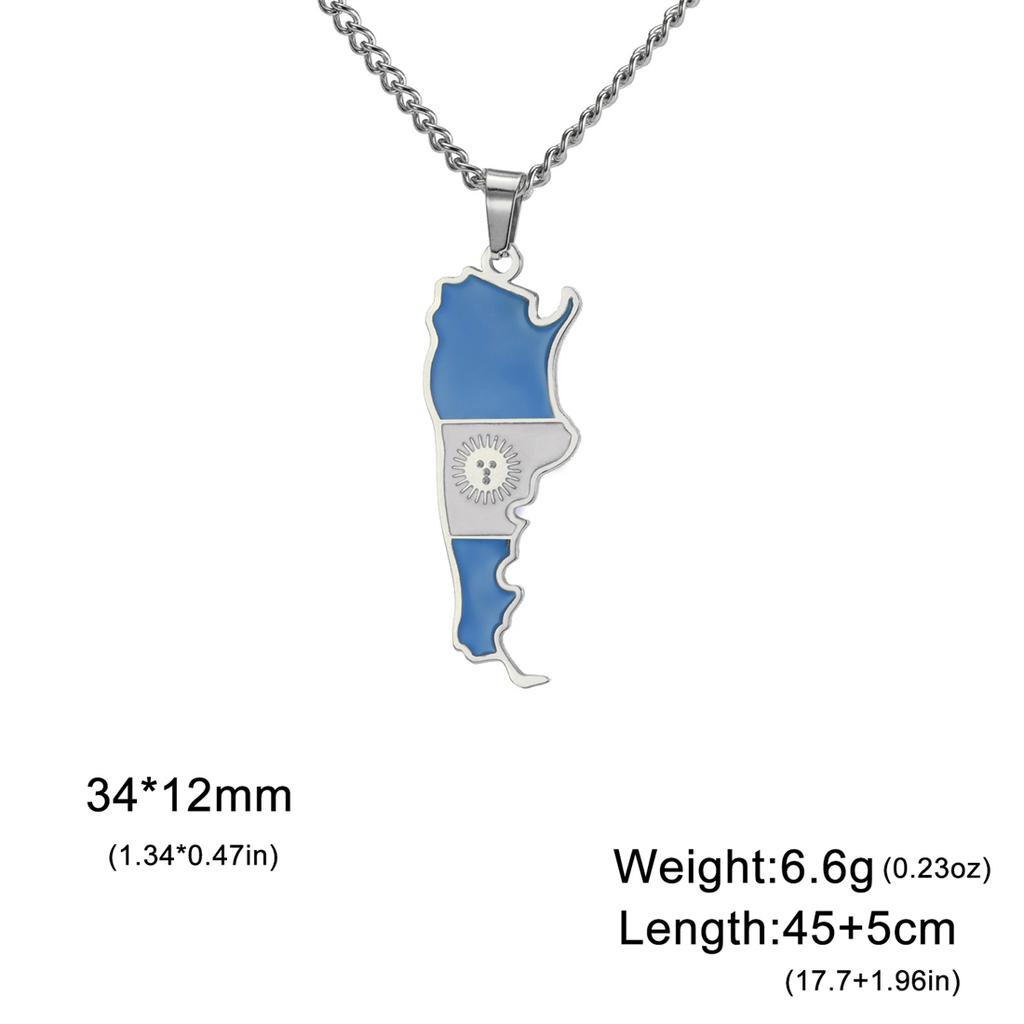 EUEAVAN Latin American Country Map Necklace Stainless Steel Haiti Argentina Venezuela Colombia Chile Flag Jewelry Gift Wholesale
