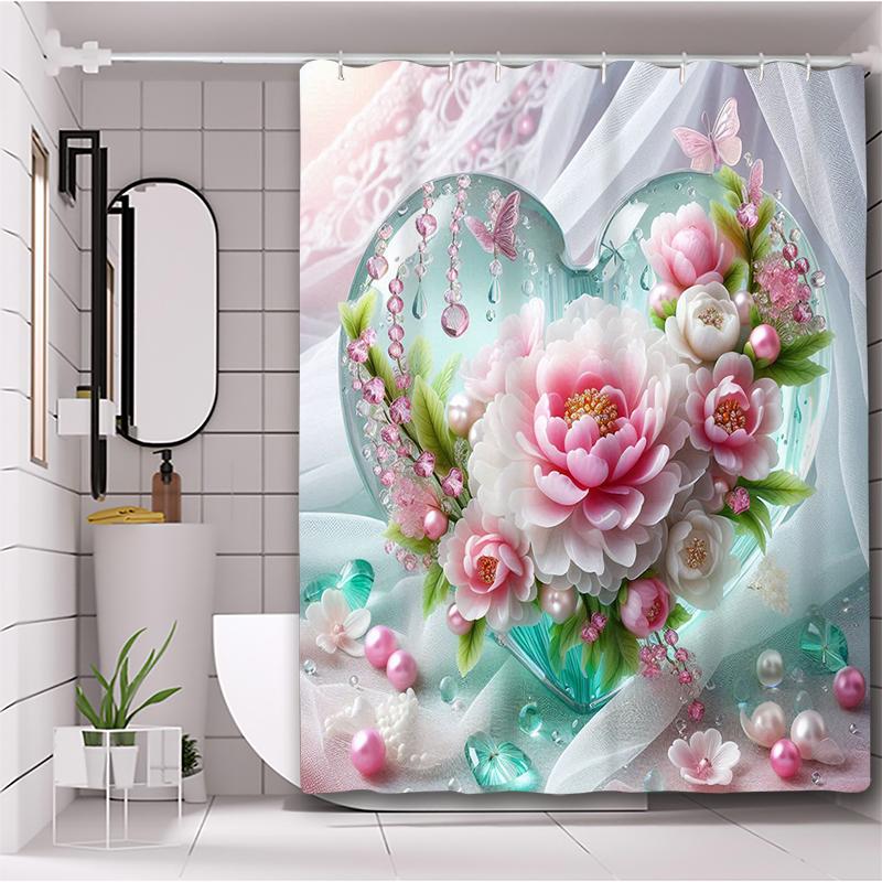 

Цветочная Пляжная Занавеска для Ванной Комнаты Буквы для Ванной Водонепроницаемая Шторка для Душа с 12 Крючками Рыбки Домашний Декор Бесплатная Доставка 180x180cm curtain зелёный