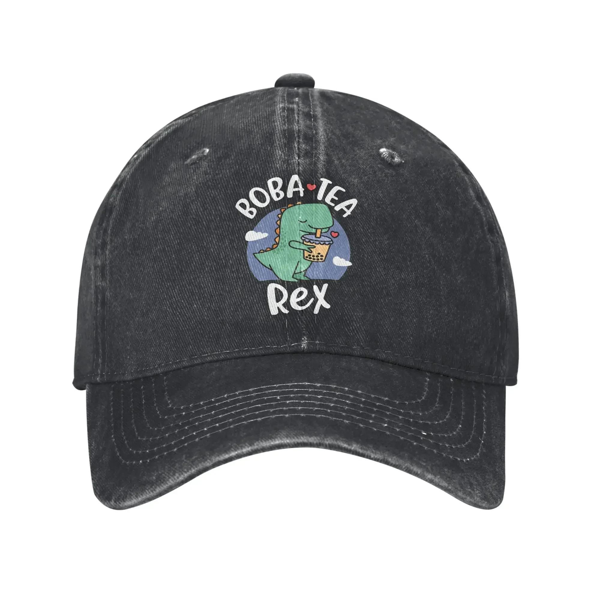 Tea Rex Casual Baseball Cap Spring Boba Tea Rex Trucker Hat Breathable Tennis Snapback Cap Couple Street Style Baseball Caps One Size