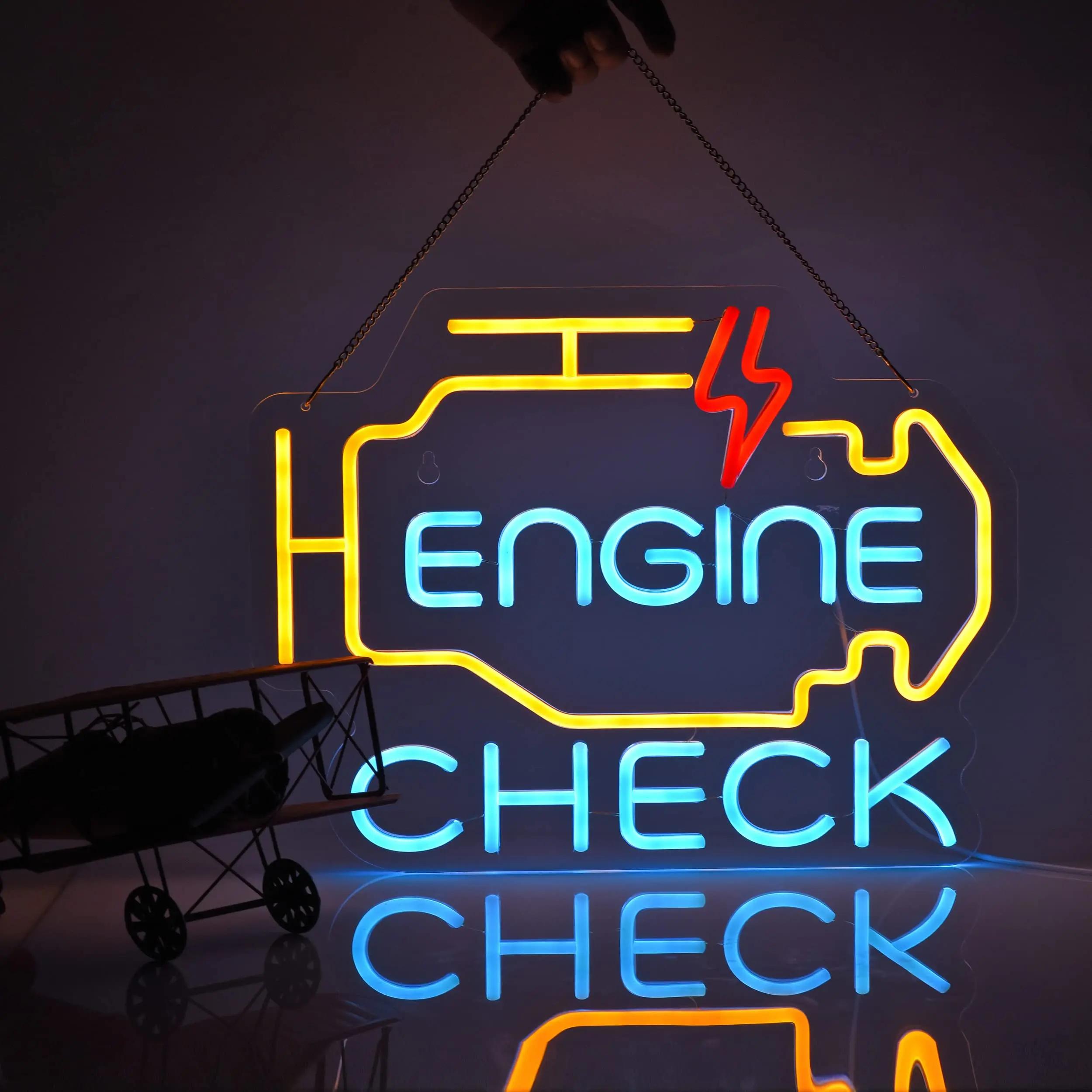 

Engine Light Neon Sign LED for Car Enthusiasts, Auto Repair Shop, Garage Decor, Dimmable USB Powered with Adjustable Brightness
