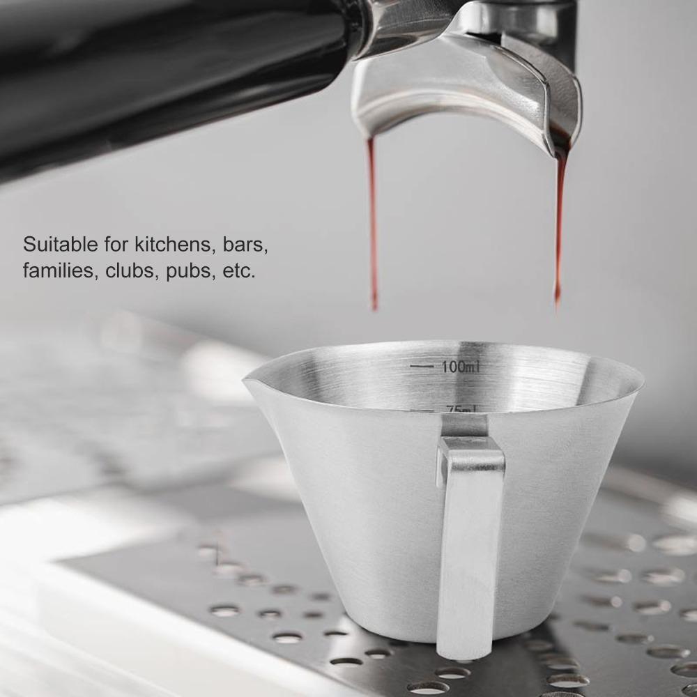 

Stainless Steel Drinks Measurer V-Shaped Mouth Espresso Cup Coffee Measuring Cup Coffee Brewing