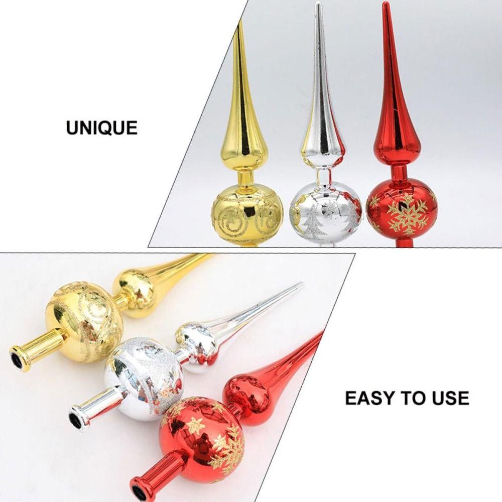Gourd Christmas Tree Topper Home Decoration Plastic  Decorate Spherical  Christmas