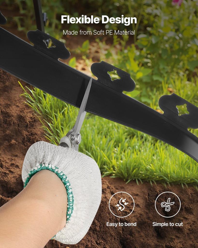 Landscape Edging, 3000 x 4 cm Plastic Garden Border Edging with 120 Spikes, No Dig, Flexible Lawn Edgings Roll, UV-Resistant Mini Fence Borders