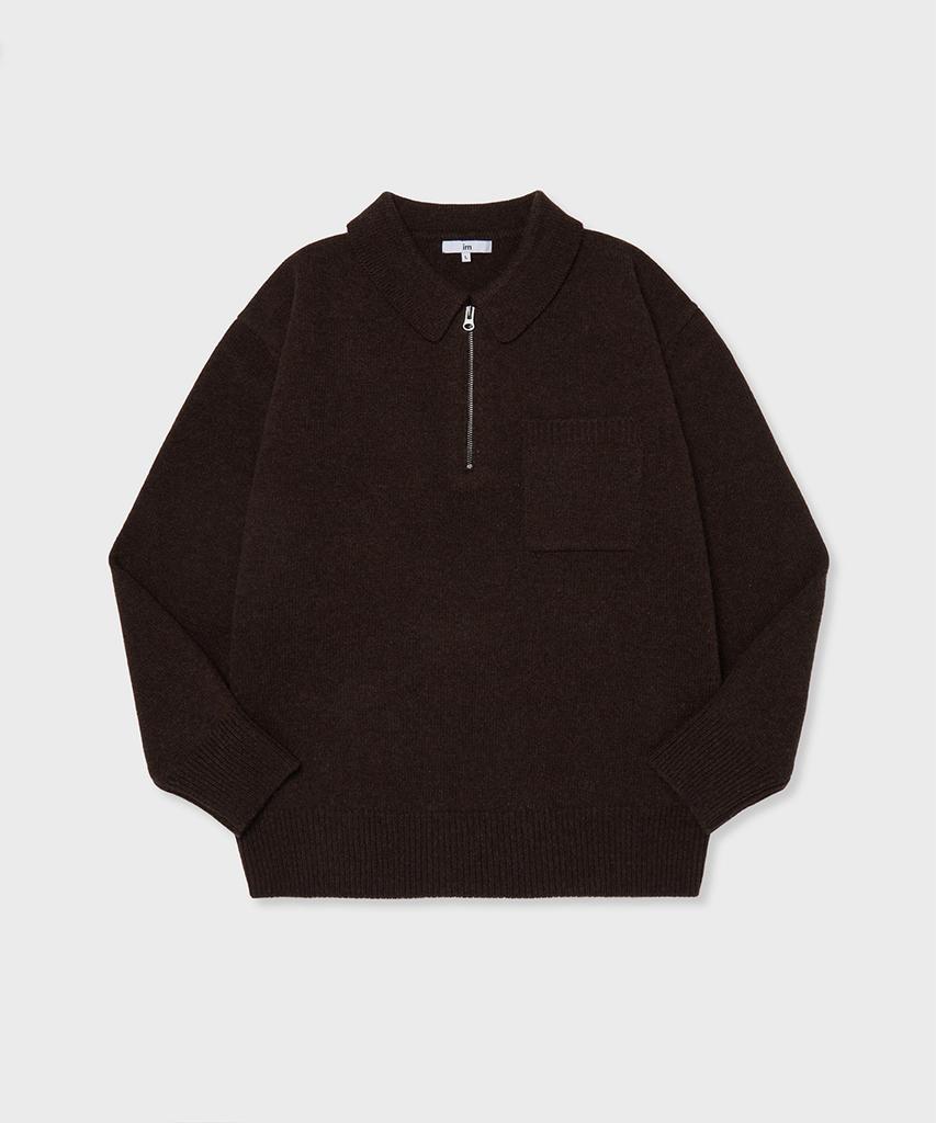 Ileun Half-Zip Collar Knit - Cocoa