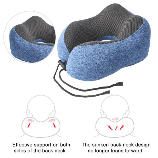 U-shaped Pillow Memory Foam Travel Neck Pillow Comfort Support Neck Cushion for Cars Trains Home Office