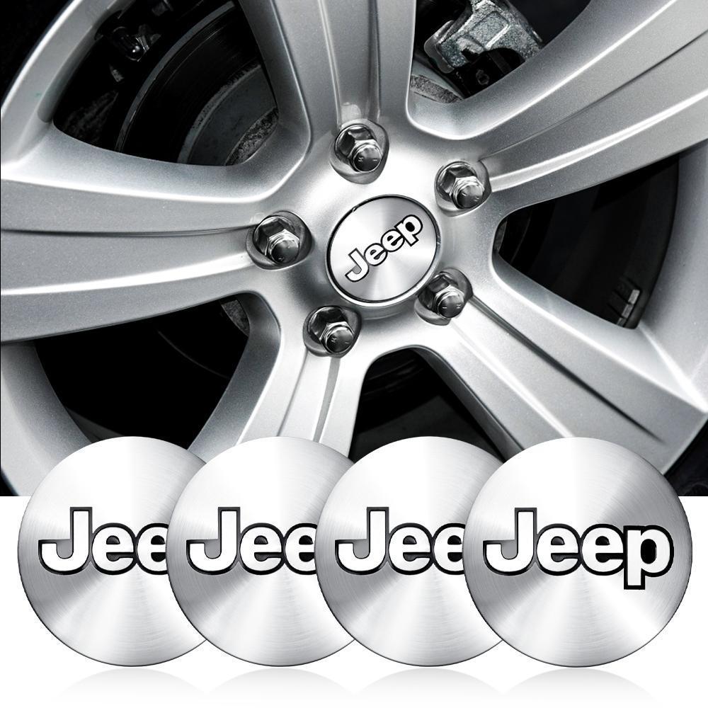 4Pcs Car Wheel Center Cap Hub Covers Badge Sticker For Jeep Wrangler Renegade Compass Gladiator Cherokee JL Grand JK Patr Libert