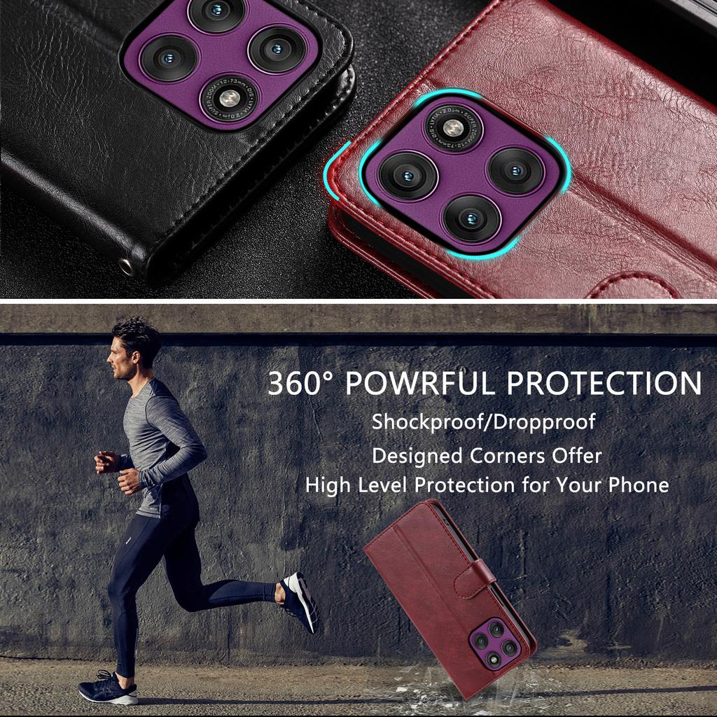 For Motorola Moto G86 5G Case 6 Card Slots PU Leather Anti-Fall Phone Cover with Wrist Strap