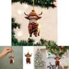 Niedliche Cartoon-Kuh Acryl Hängeornament Perfekt für Weihnachtsbaum Heimdekoration