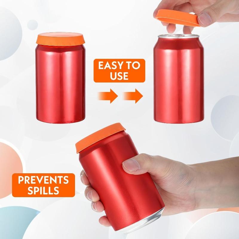 6Pcs Silicone Cola Lid Leak-proof Sealed Lid Beer Can Lid Juice Beverage Can Protective Cover Reusable Drinking Utensils Beer
