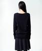 INSILENCE WOMEN Lettering Cotton Linen Long Sleeve Black