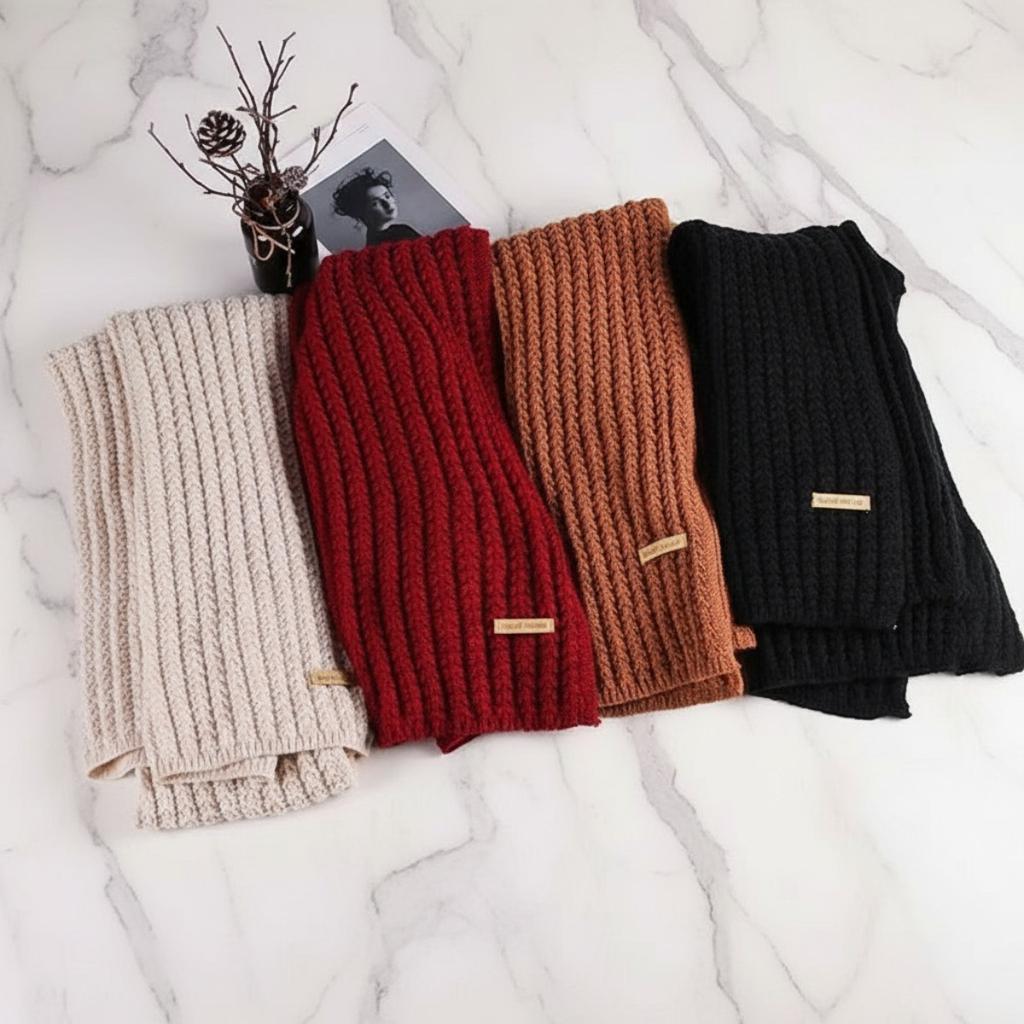 Kältebeständig, Warmer Schal, Damen, Dick, Wollschal, Strickschal, Stola, Strickschal