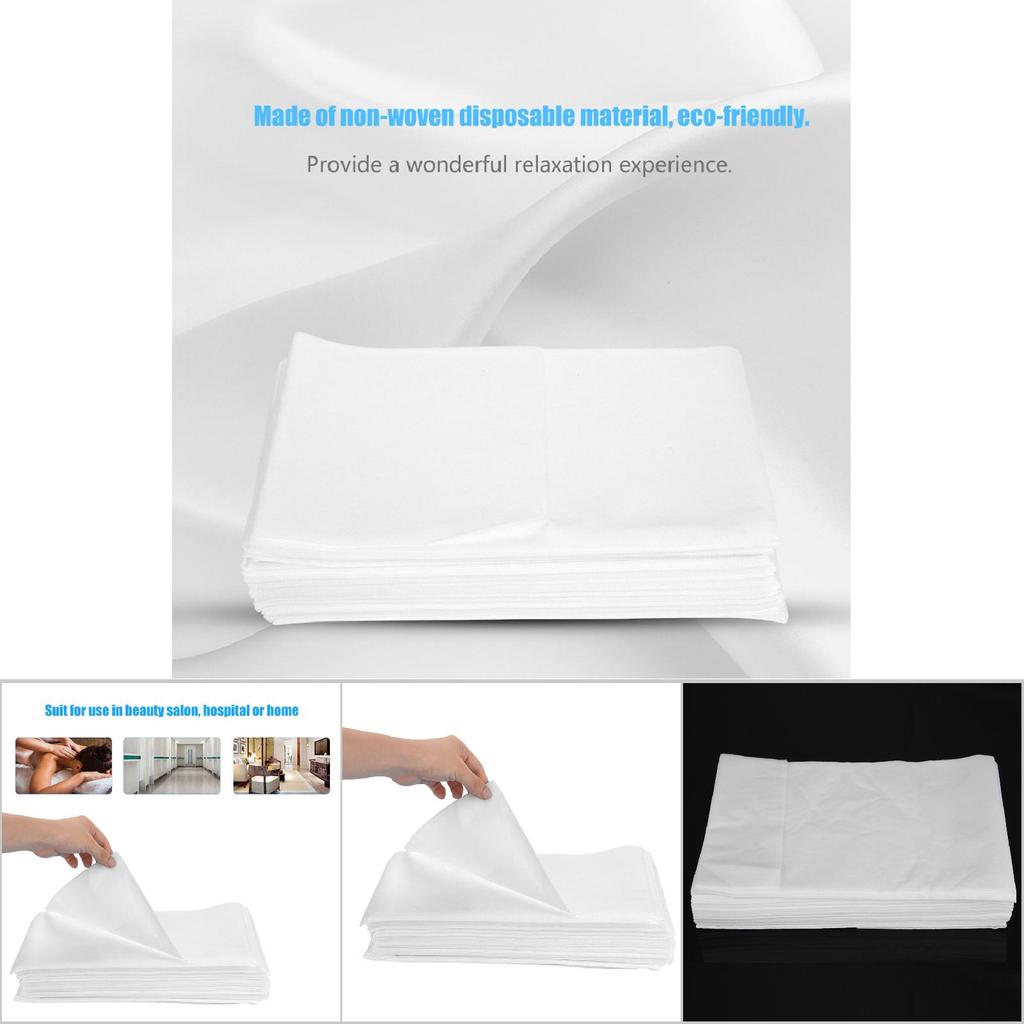 10pcs Bag Spa Disposable Bed Sheets Beauty Salon Massage NOn Woven Waterproof Anti Oil (White)