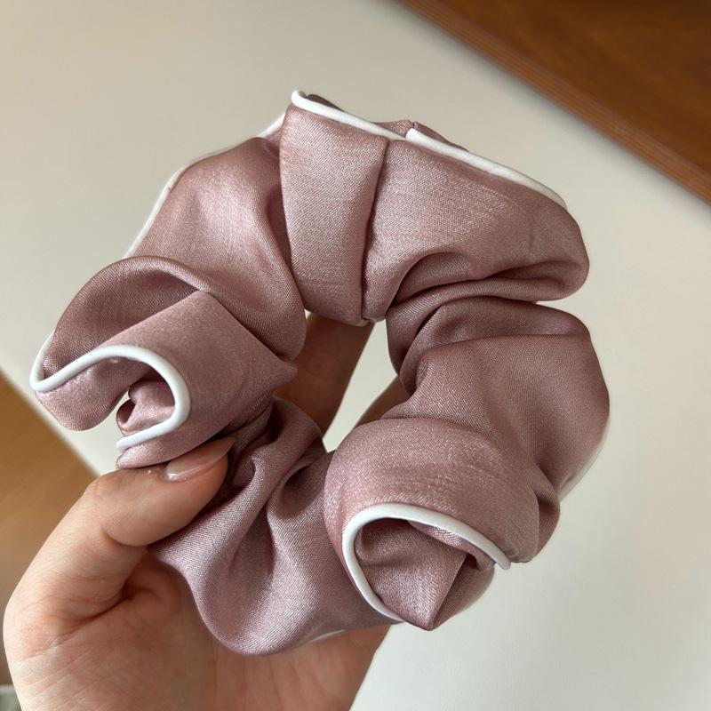 Corée Élégant Grand Chouchou Pour Femmes blanc Satin élastique à cheveux Filles élastiques Cheveux élastiques noirs corde à cheveux accessoire