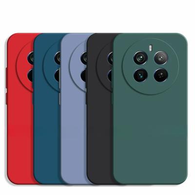 Realme 12 Pro Kılıfı Realme 12 + Pro Plus 5G Kapak Lüks TPU Darbeye Dayanıklı Sıvı Silikon Koruyucu Telefon Arka Kapağı