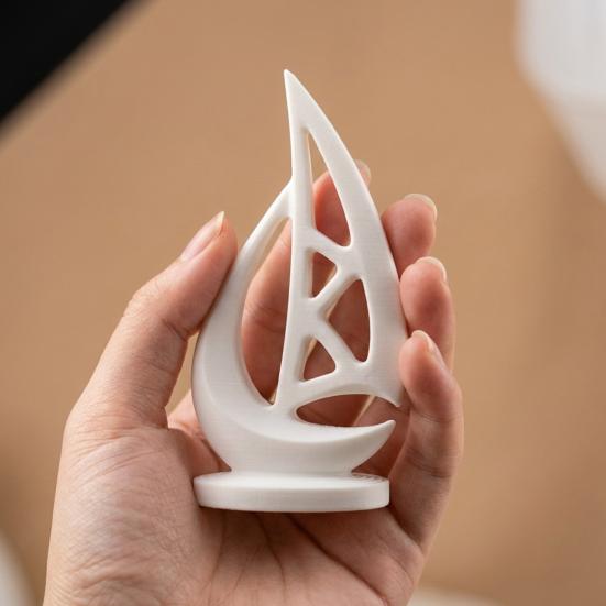 Mini 3D Printed Sailboat Figurine Nautical Coastal Boat Sculpture for Modern Home Office Mantel Bookshelf Decor