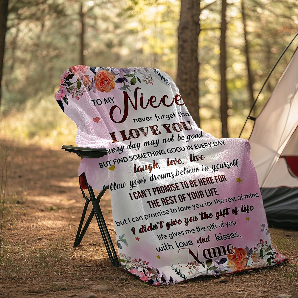 For Nice Outdoor Customize Your Name Blanket Love And Kisses For Niece Comfortable Soft Lightweight All Season Multipurpose Customize Your Name