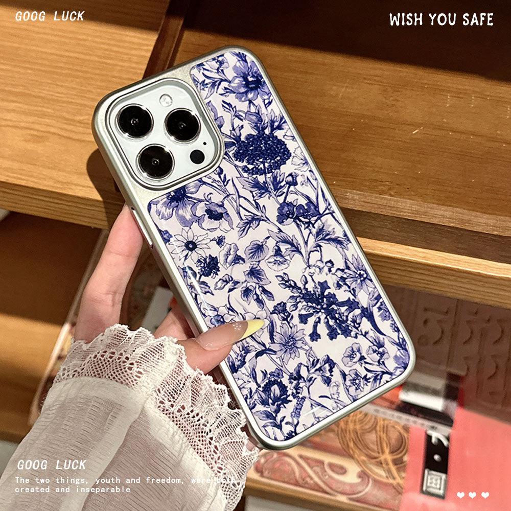 Full Screen Small Flower Suitable for IPhone16pro Mobile Phone Case Apple 15 Protective Case 14pro Electroplating 13pro Niche