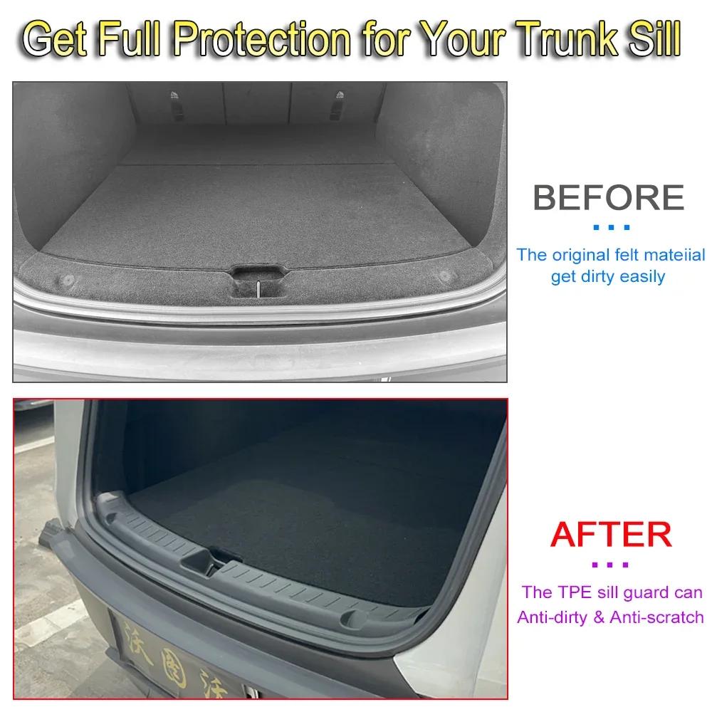For Tesla Model Y Juniper 2025 Trunk Threshold Strip TPE Mats Sill Guard Rear Cargo Anti Scratch Protector Interior Accessories