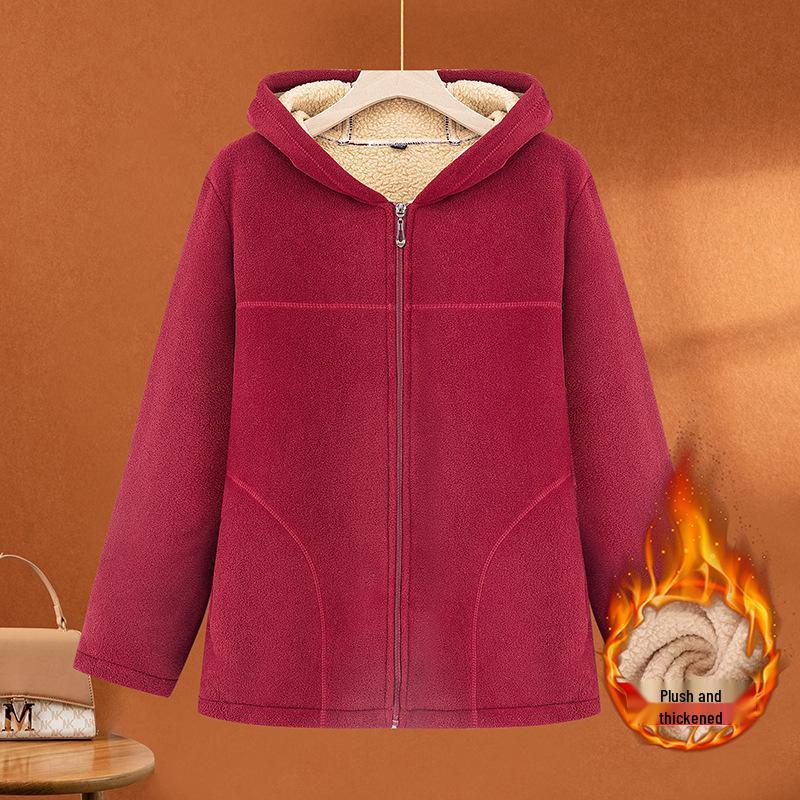 Damen Winter Fleecegefütterter Baumwollmantel für Mittelalte & Ältere