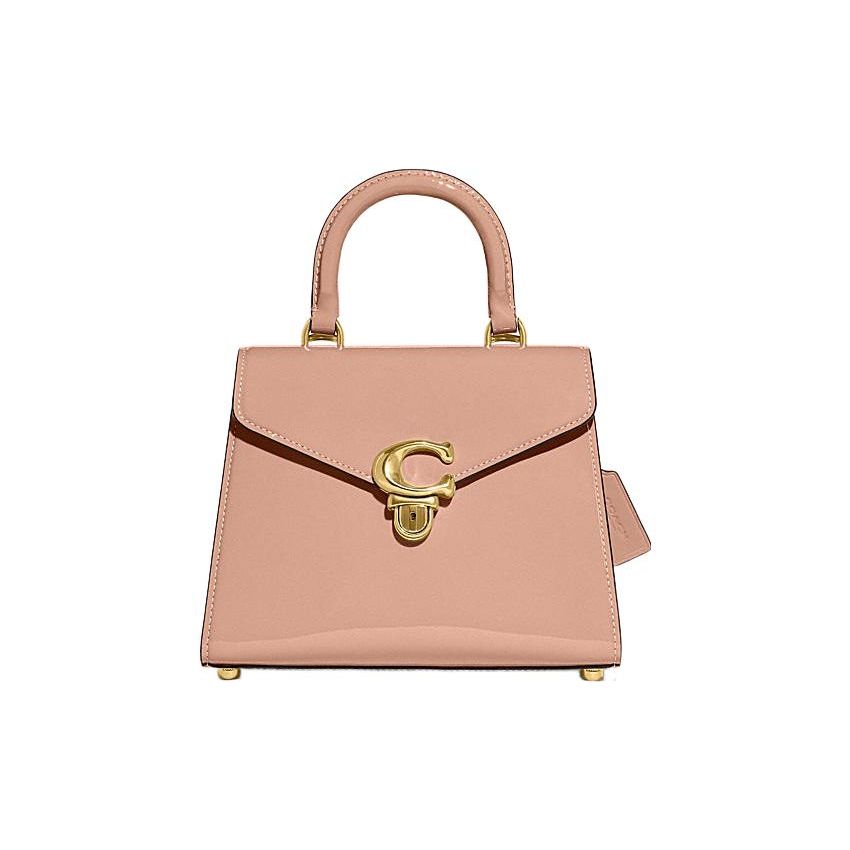 Coach 24 Top Handle Push Lock Leather Handbag Women Handbags Pink CH725-B4BH5