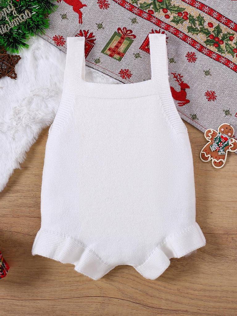 Children's Christmas Embroidered Suspender Romper