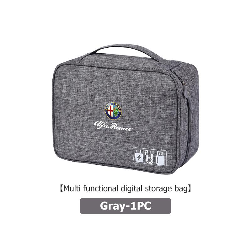 For Alfa Romeo Portable USB Data LineTravel Cable Organizer Cable Storage Bag Giulietta GT 159 147 156 Mito Brera Giulia Spider